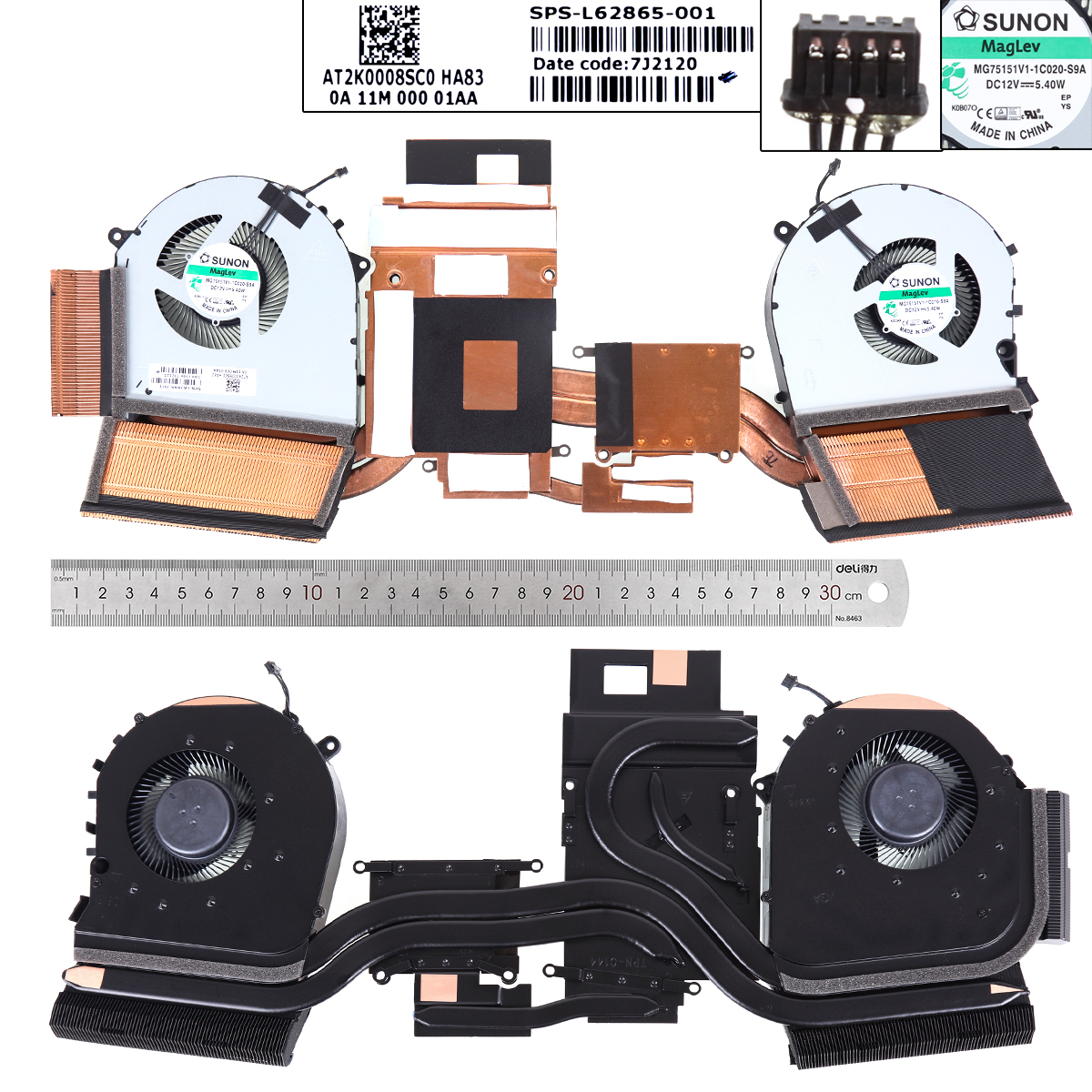 Picture of New Replacement CPU Cooling Fan For HP 17-CB TPN-C144（fan+Heatsink） L62865-001 Layout